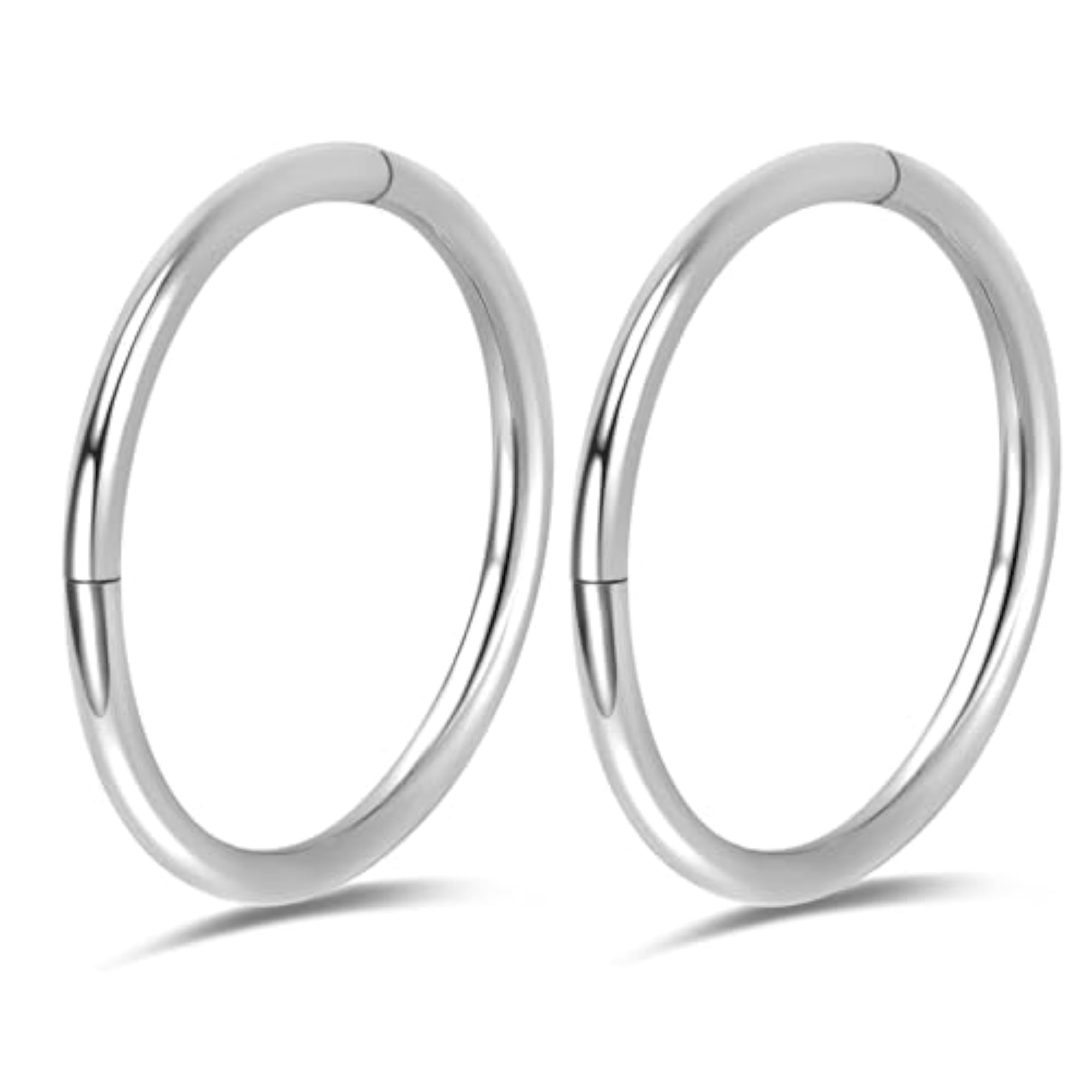 2Pcs Titanium Hinged Piercing Rings Hoop Set