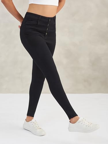 Image of Dolce Crudo Women's Skinny High Rise Bleached Cropped Stretchable Denim Jeans