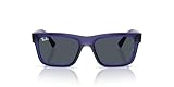 Ray-Ban RJ9196S Warren Rectangular Sunglasses, Transparent Violet/Dark Grey, 49 mm