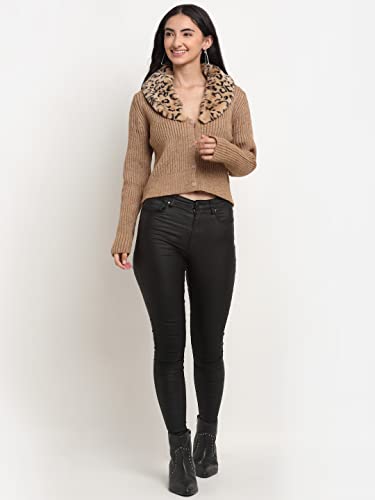 Image of Global Republic Knit Regular Fit Collar Neck Full Sleeves Cardigan for Women