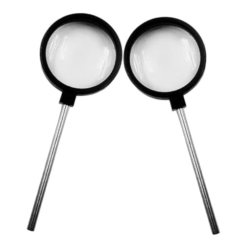 VILLFUL 1 Set Physical Optical Experiment Glass Plastic Handheld Optical Lens Magnifying Mirror Convex Lens and Concave Lens Metal Rod
