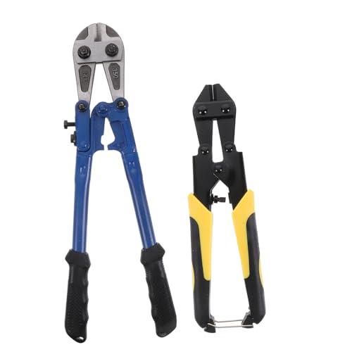 MUCKLILY 2pcs Lock Cutter for Padlock Rubber Mini Bolt Cutter Steel Bolt Cutters Chain Link Fence