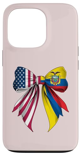 Coquette Bow Ecuador Roots Heritage Ecuadorian Pride Bandiera USA Custodia per iPhone 13 Pro