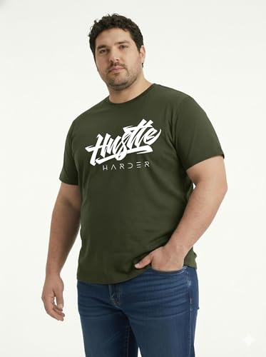 Image of Toodlegram Men Plus Size Printed T-Shirt | Round Neck Half Sleeves | Regular Fit Big & Tall | Pure Cotton Casual Summer Wear T-Shirt for Men