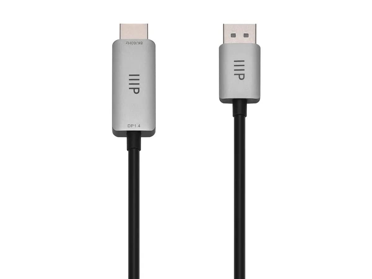 Monoprice DisplayPort 1.4 Cable to 8K HDMI - 8K@60Hz, Up to 32.4Gbps Bandwidth, 32AWG, 3 Feet, Black