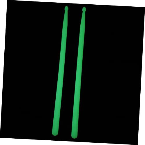 Baquetas luminosas TOYANDONA, 2 piezas, verde fluorescente, con punta de nailon, para batería, práctica y conciertos