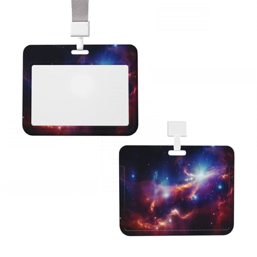 Soporte deslizante para tarjetas de identificación con soporte vertical para tarjetas, funda de plástico impermeable para tarjetas, universo, estrellas estrelladas, funda protectora para tarjetas de