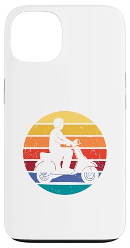 オールドスクーター原付ドライバー。ヴィンテージレトロアンティーク調デザイン。 スマホケース iPhone 13 用