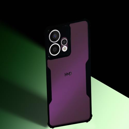 Image of AIBEX Crystal Clear Back Cover Case for HMD Crest Max 5G / HMD Crest 5G | 360 Degree Protection | Shock Proof Design | Transparent Back Cover Case (PC & TPU, Black Bumper)