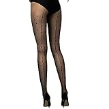 Fiore Fashion Vintage Backseam Polka Dot Bow Slim Stripe Pattern Tights (Small, Backseam & Dots)