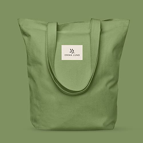 Emma Lund Jute tas - stijlvolle boodschappentas met binnenzak en extra brede bodem - stoffen tas van 38 x 40 cm met lang handvat - perfecte tas als schoudertas of tote bag - Image 8