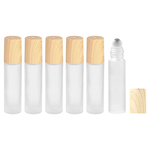 LxwSin Bouteilles à Rouleaux Huile Essentielle, 6 Pcs 10ml Bouteille en Verre DHuile Essentielle, Flacon Roulant DHuile Essentielle Rechargeable, pour Aromathérapie, Huiles Essentielles, Parfums Cover