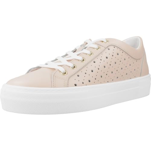 Geox D Claudin baskets basses respirantes en cuir souple noir femme