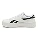 Reebok Court Advance Surge Platform Womens Sneakers, Fashion Tennis Shoes for Women, White/White/Black, 8.5