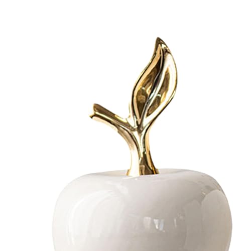 Figura de cerámica pequeña decorativa de fruta blanca miniatura 2