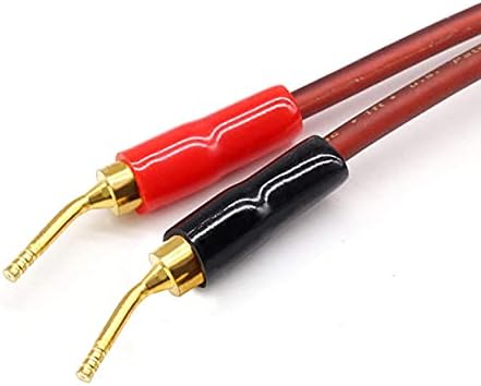 MEIRIYFA 6.35mm to Pin Plug Speaker Cable, 1/4 TS Speaker Wire 2mm Pin Plug Cord Audio Cable HiFi OFC Speaker Wire for DJ Application, Mixer -2m (6.35mm to Pin Plug)