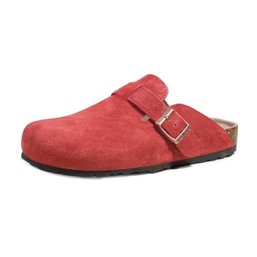 Mules et sabots femme semelle liège bout fermé en daim cuir taille 36-40