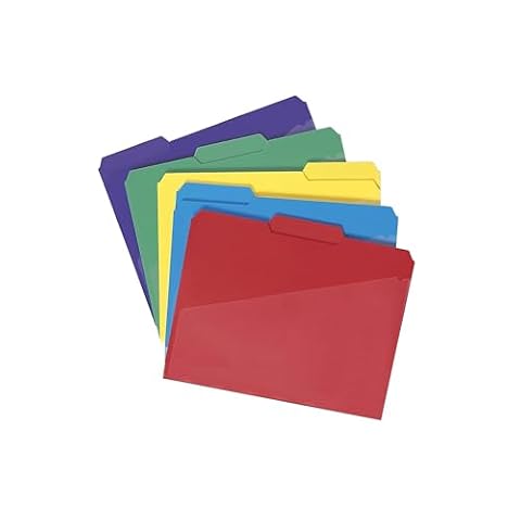 Smead Slash Pocket Poly File Folders, 1/3-Cut Tab, Letter Size, Assorted Colors, 30 per Box (10540)