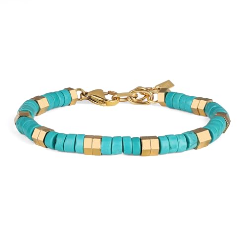 Pulsera de cuentas de turquesa sintética para hombre miniatura 1