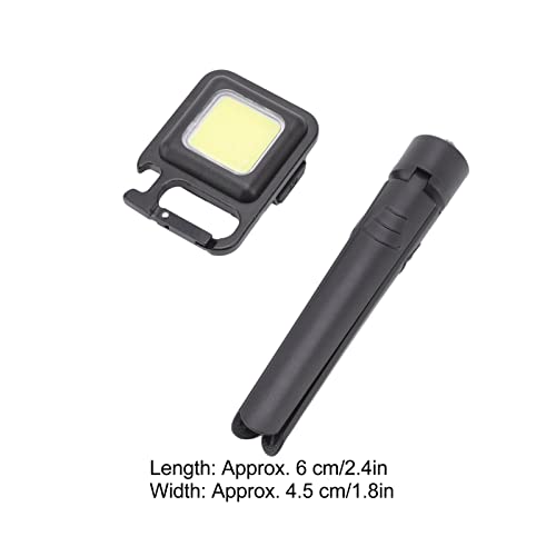 Mini Lanternas COB, Liga de Alumínio Alto Brilho 3 Modos de Iluminação Chaveiro Lanterna Função de S