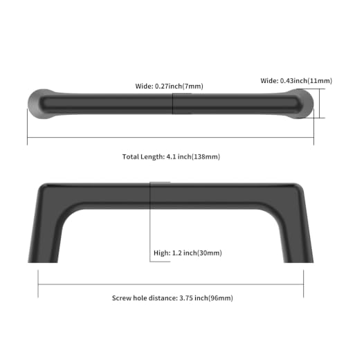 Image of Asidrama 6 Pack 3.75 Inch(96mm) Matte Black Cabinet Pulls Cabinet Handles Cupboard Handles Kitchen Cabinet Hardware for Cupboard Drawer Pulls