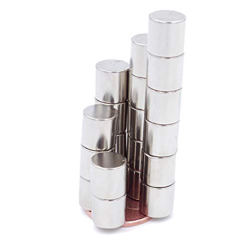 Brudazon | 15 Mini Imanes Discos 10x10mm | N52 Nivel más Fuerte - Los imanes de neodimio Ultra Fuertes | Imán del Poder para la Toma de Modelo, Foto, Pizarra Blanca | Pequeño, Redondo y Extra Fuerte