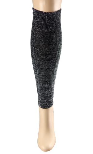 Iconikal Black & Silver Leg Warmer Sleeves - Stretchy Snug Fit from Calf to Ankle - Ideal Warm Accessory4