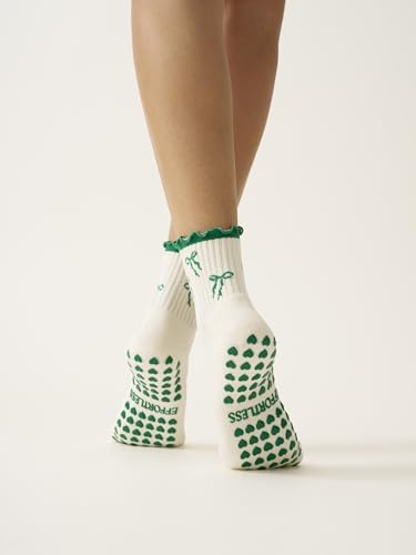 Image of Shapes Studio Half Calf Grip Socks, Cute Fruit Pilates Socks, Ruffle Socks, Non-Slip for Barre Yoga