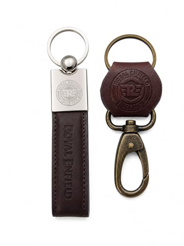 Image of Leather Strap Keychain, Embossed Logo Design, Durable Premium Key Ring for Bike Lovers & Gift Use
