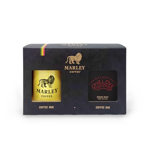 Marley Coffee Gift Set - One Love Coffee Beans 227g And Marley Coffee Mug - Presentation Gift Box - From The Marley Family - Medium Roast
