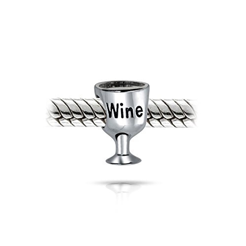 Copa de vino abalorio de plata 925 que no se oscurece para pulseras europeas 2