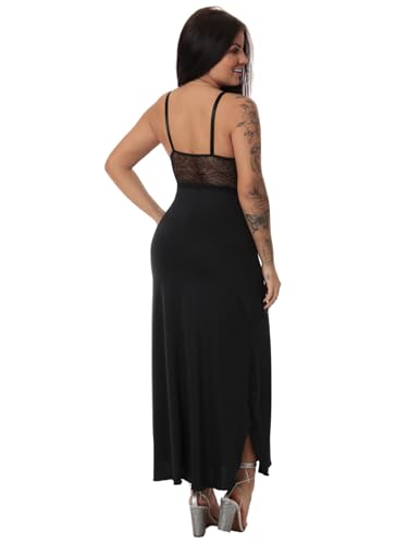 Kit Robe Noiva Roupão Camisola Amamentação Longa Maternidade (Preto, GG)