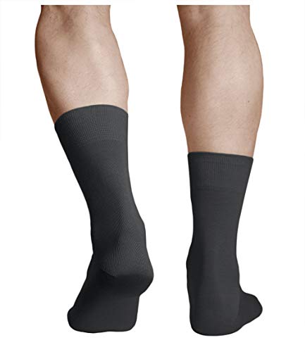 vitsocks Calcetines Finos 100% Algodón Lisos Básicos Hombre (3 PARES) Verano Transpirables, negros, 44-46 Cover