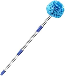 Cobweb Duster 8FT with Pole, Cobweb Duster Head with Lightweight Stainless Steel Pole, Cobweb Brush with Medium-Stiff Bristles for Outdoor and Indoor Cleaning