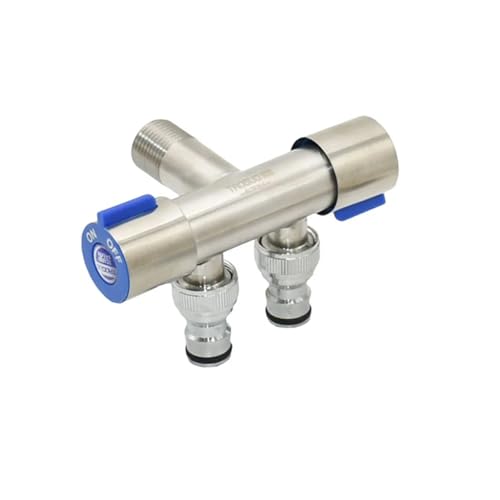 Conector de manguera 5/8 de dos vias y valvula de riego de 1/2 macho 5