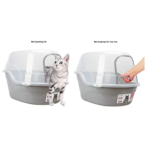 Petphabet Jumbo Hooded Cat Litter Box, Extra Large UPhoto