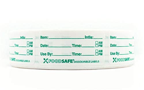 Food Labels Dissolvable by Food Safe - Leaves No Adhesive Residue Dissolves  in Water in 30 Seconds Perfect for Reusable Containers - 500 Labels Per ...
