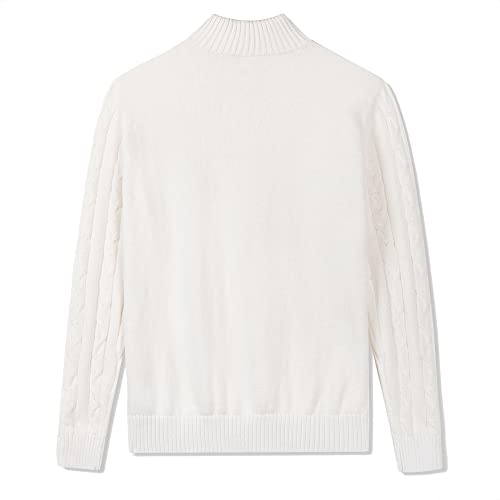 Image of Kid Nation Boys Sweater Cotton Quarter Zip Sweater Kids Cable Knit Pullover | Casual 1 /4 Zip Sweater for Child 3-14 Years (Previously Amazon Essentials)