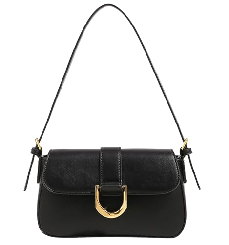 Amszke Shoulder Bag for Women Y2K Trendy Crossbody Purse 90s Hobo Handbags Clutch Classic Retro Leather Bag Satchel with 2 Removable Strap(y2k-black)