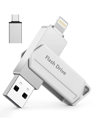 USB Stick für iPhone 512GB MFi Zertifiziert 3 in 1 USB 3.0 Lightning External Memory Type C...
