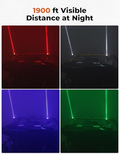 Image of KEMIMOTO 50mm Whipless LED Whip Lights Compatible with UTV Polaris Can-Am | UTV Alien Lights Multi-Color Scratch-resistant Compatible with Can-Am CFmoto Kawasaki w /Mounts Fit 1.5''-2'' Roll Cage