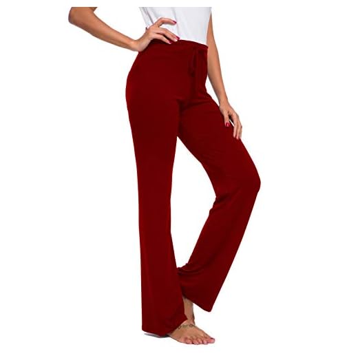 TownCat Trainingshose für Damen, Yoga-Hose, legere Yoga-Hose mit Kordelzug für Yoga und Jogger Gr. (Rotwein, XL)