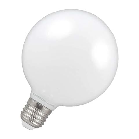 Crompton Lamps LED G95 Globe 7W ES-E27 Dimmable (60W Equivalent) 2700K Warm White Opal 806lm ES Screw E27 Large Light Bulb Cover