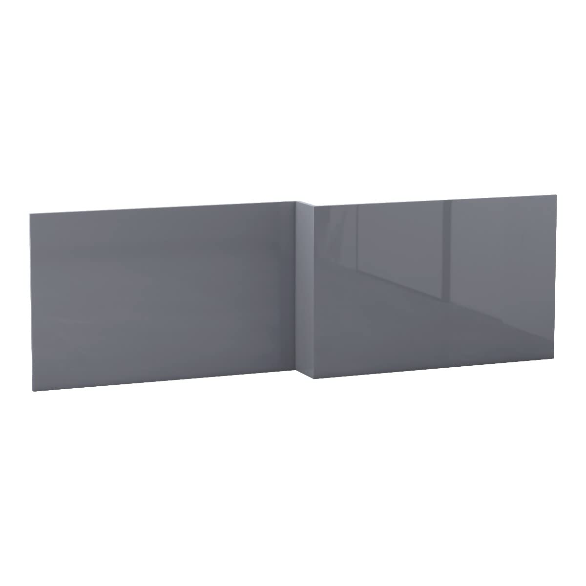 Aquariss Gloss Grey 1700Mm L Shape Wood Shower Bath Front Panel
