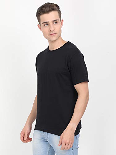 Image of FLEXIMAA Men's Cotton Round Neck Plain Half Sleeve T-Shirt