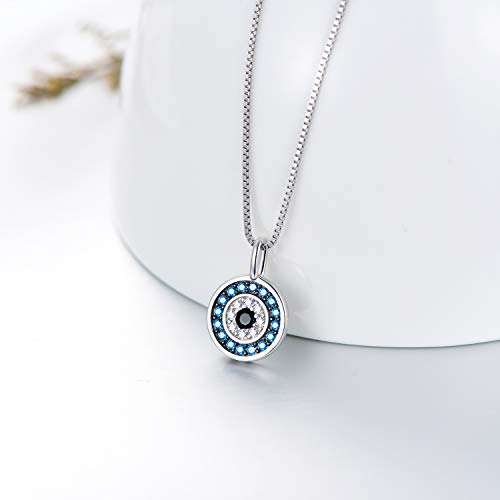 PEIMKO Evil Eye Necklace for Women 925 Sterling Silver Greek Protection Evil Eye Necklaces Jewelry Amulet Gift for Women3