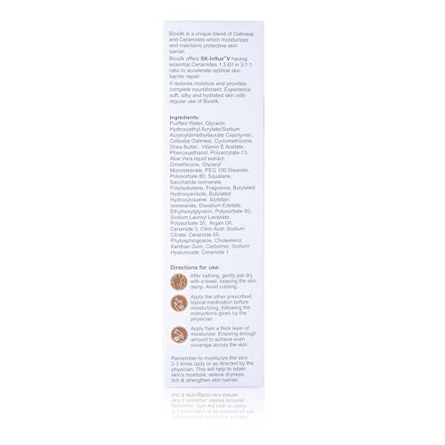 Image of BIOSILK Cream - 3:1:1 Golden Ratio Ceramides with Oatcom for 70% Ceramide Boost & Pentavitin 72-Hr Hydration - Hypoallergenic, Non-Comedogenic Moisturiser for Dry, Sensitive & Irritated Skin - 100gm