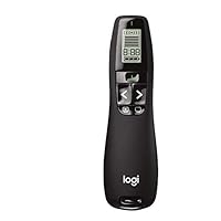 Logitech R800 Laser Presentation Remote with LCD Display for Time Tracking Black