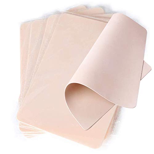 CHARM ONLINE 5 PCS Blank Tattoo Skin Practice,Tattooing Microblading Eyebrow Practice Skin Silicone Pads for Tattoo Supplies Tattoo Practice Skin for Beginners and Perfect Experienced (A)
