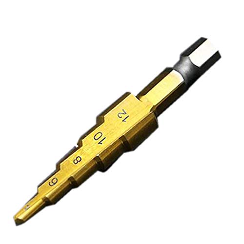 Tearicok La pagoda Hex Shank Pagoda Metal Steel Step Drill Bit Hole Cutter Tool Cover